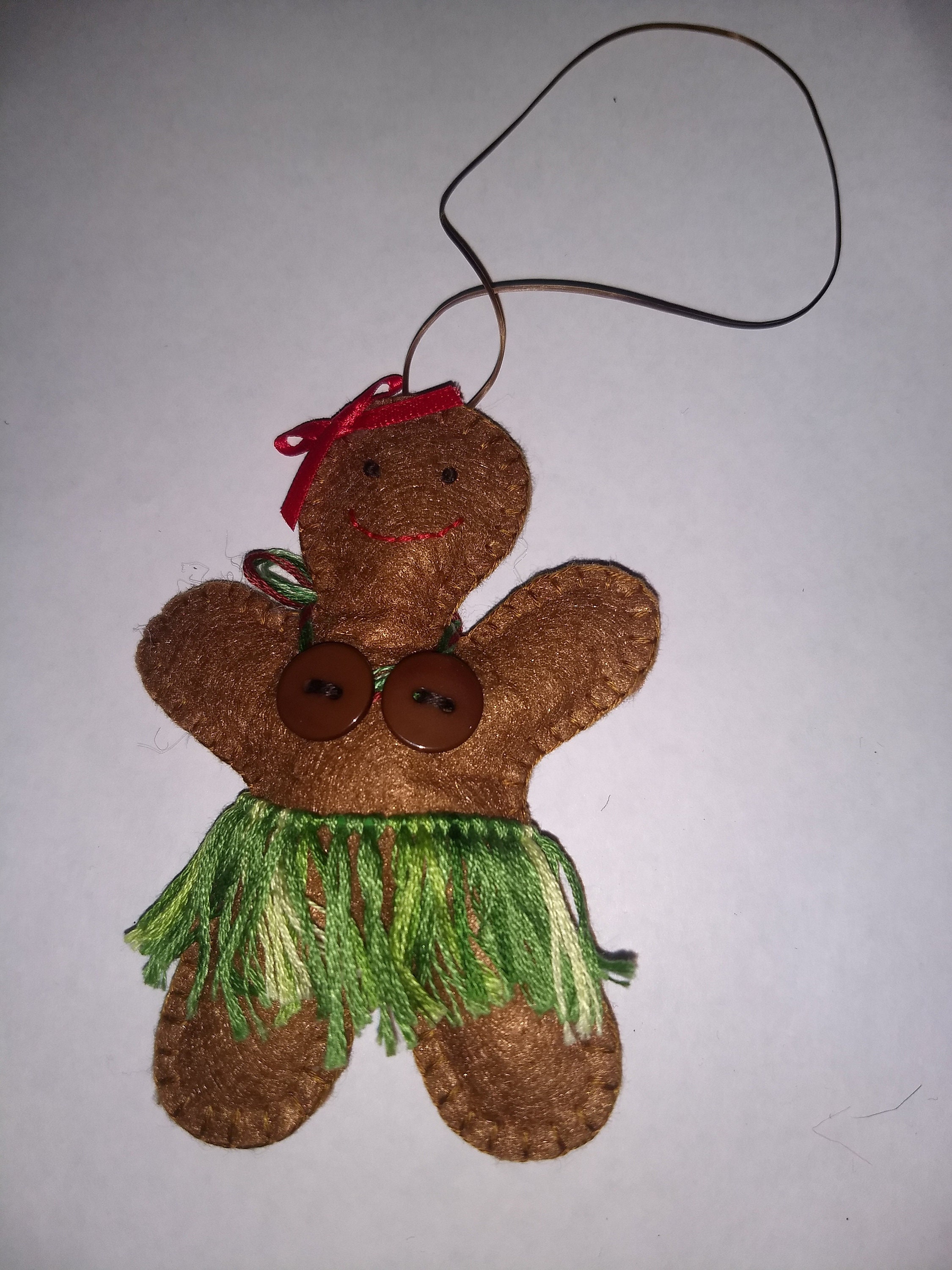 Hawaiian Gingerbread Man Grass Skirt w/ Button Top Felt Etsy