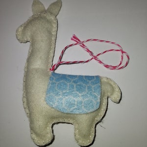 Llama Embroidered Felt Ornament