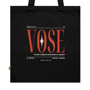 Sacola ecológica VOSE Original Version, com legendas de cinema em espanhol, presente para cinéfilos, algodão orgânico (38 x 42 cm)