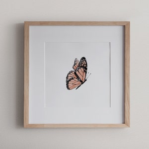 minimalist wall art, home decor, watercolor, scandanavian, digital, nursery,butterfly, butterfly art, monarch butterfly, printable, print image 1