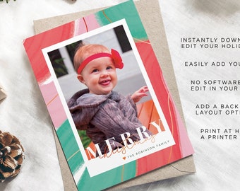 Plantilla de tarjeta fotográfica navideña, plantilla de tarjeta fotográfica navideña, tarjeta fotográfica navideña imprimible, tarjeta de Navidad, tarjeta fotográfica navideña, perro, foto