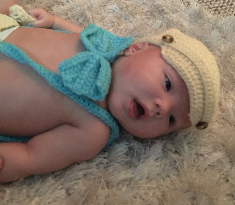 Baby boy photo shoot outfit diaper cover bow tie hat and
