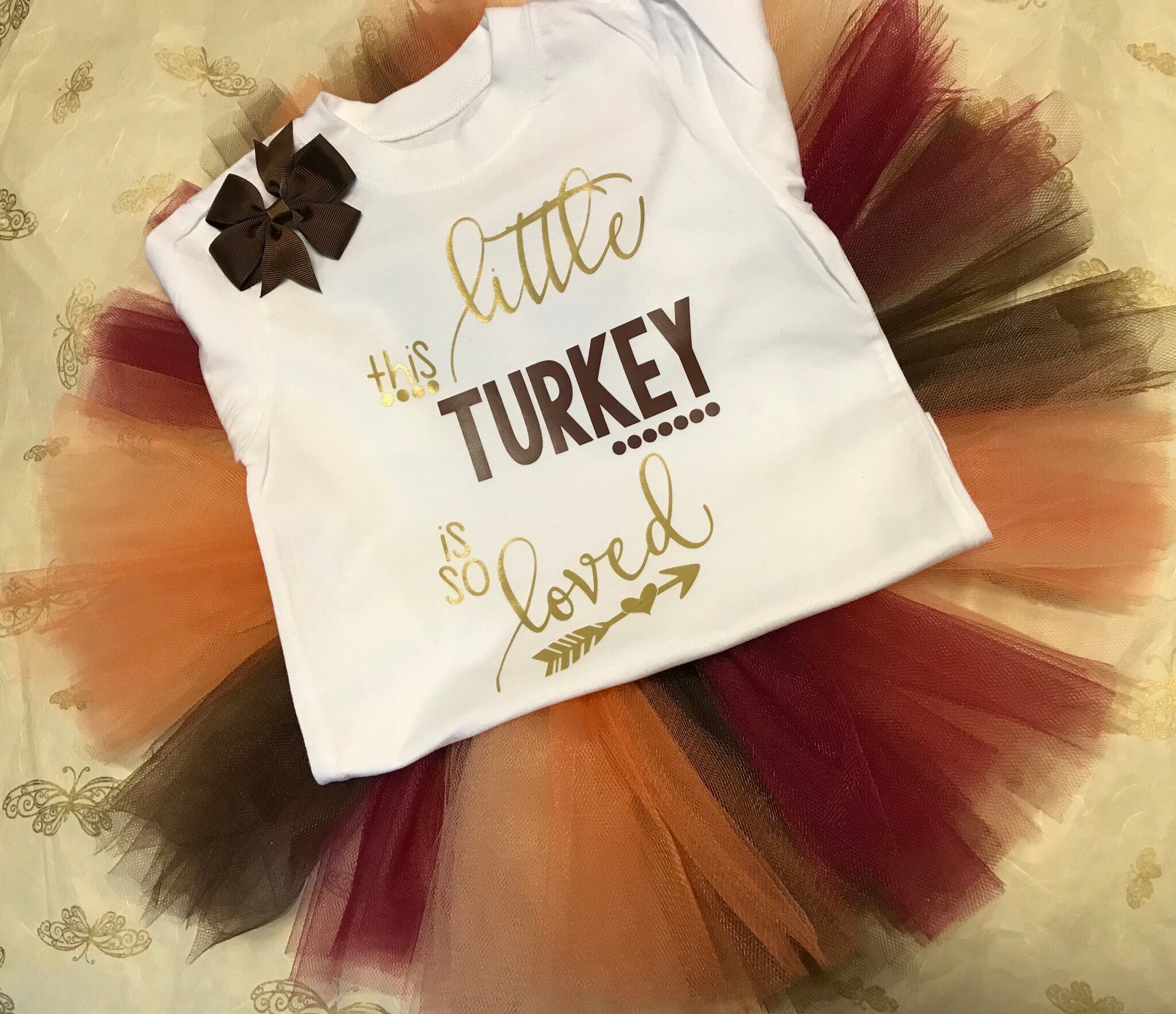 This Little Turkey Is So Loved Thanksgiving Fall Tutu Outfit Etsy