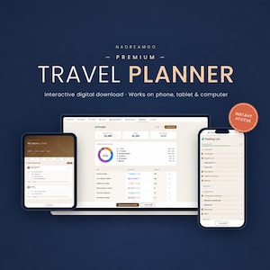 App per la pianificazione dei viaggi / Itinerario di viaggio, monitoraggio del budget e lista per la valigia / Download digitale
