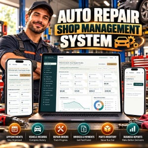 Auto Repair Shop Software | Garage Management System Planner ,Parts Inventory Invoice Tracker