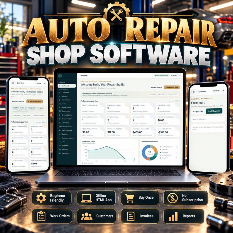Auto Repair Shop Software | Garage Management System Planner ,parts ...