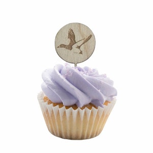 Duck Hunting Cupcake Toppers for Birthday Party, Mallard Duck Food Picks for Country Wedding, 1st birthday ONE lucky duck theme, set of 12
