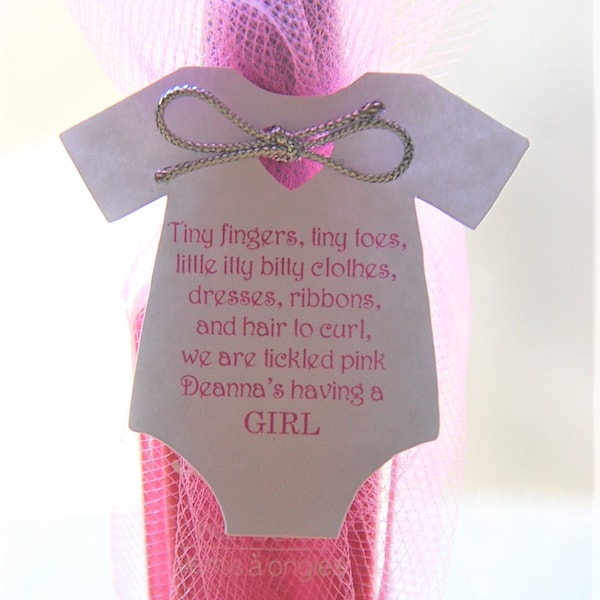 10 tags (TAGS ONLY) Tiny Fingers l Tiny Toes l Tickled Pink l Girl Baby Shower l Party Favors l Baby Announcement l Thank You Gift Tags l 2"