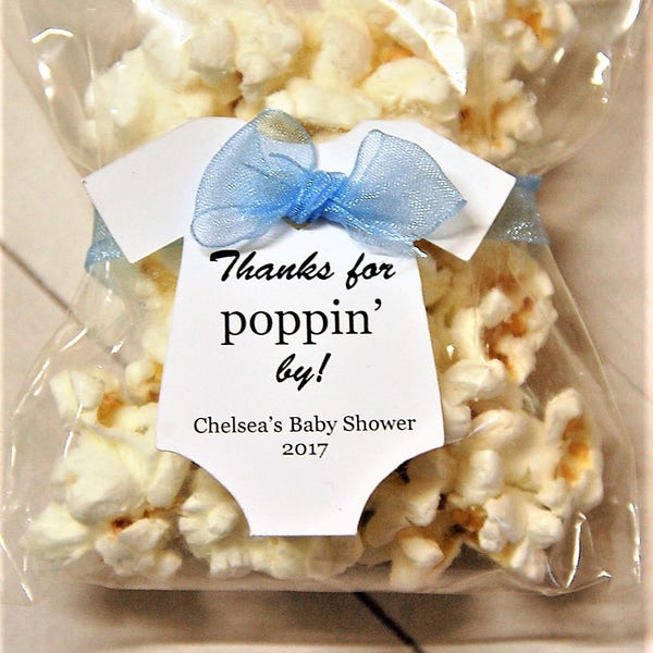 Merci pour les étiquettes cadeaux Poppin' By Party l Étiquettes cadeaux Popping By baby shower l Popcorn prêt à éclater saupoudrer l 10 étiquettes (ÉTIQUETTES UNIQUEMENT)