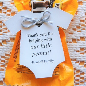Thank You For Showering Our Little Peanut Favor Tags - 15 Piece Baby Shower Set