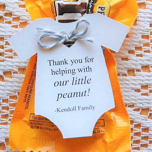 Thank You Nurse Gifts l Thanks For Showering Our Little Peanut l Hospital l Thank you Bags l Delivery Nurse Tags l 10 Tags (Tags Only)