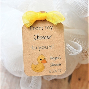 Baby Shower Duck Tags, From my shower to yours baby guest souvenirs, Personalized Gift Tags for Girl Shower, Custom Tags for Boy Baby Shower