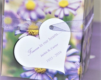 Forever in our hearts tag, celebration of life labels, rest in piece gift, tags for funeral favor, RIP gift ideas, memorial tag, remembrance