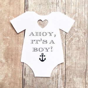 Ahoy It&#39;s A Boy Baby Shower Gift Tags l Coed Nautical Theme Thank You Gift Tag with Anchor l Party Favor l Gender Reveal l 10 Tags