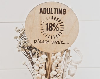 18th birthday decoration, 18th birthday cake topper, 18 birthday party decor, birthday for him, birthday for her, eighteenth centerpiece