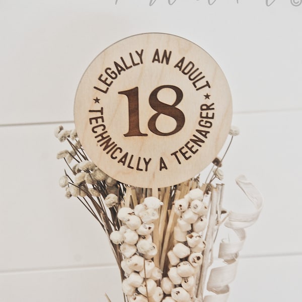 Funny 18 birthday party decoration, 18th birthday cake topper, birthday for him, birthday for her, birthday centerpiece, 18th birthday sign