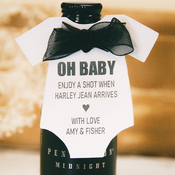 Oh Baby Enjoy a Shot Baby Shower Party Favor Gift Tag l Coed Baby Making Potion l BBQ Baby-q Sprinkle l Whiskey Bottle l 10 Tags