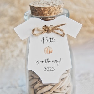 A little pumpkin is on the way Baby Shower Party Favor Tag l Welcome Little Pumpkin  l Fall l Halloween Sprinkle l Coed Gender Reveal 10Tags