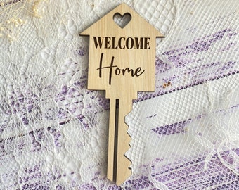 Welcome Home Wood Key, Charcuterie Board New Home Food Pick, Realtor welcome gift, Real Estate Closing Gift, Housewarming Gift, Set of 12