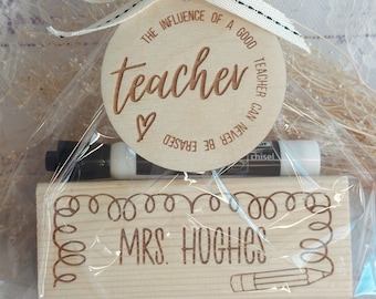 Personalized Teacher Gift Set, Back to School Gift Ideas, Gift for Teacher, Eraser Gift, Whiteboard Eraser Gift, Teacher Appreciation Gift