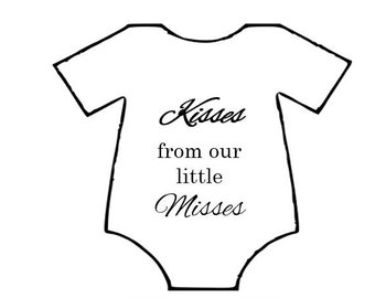 - Küsse von unseren kleinen Misses ~ Baby t-shirt Tags ~ Baby Shower Party Gastgeschenke ~ PDF ~ Printable ~ DIY ~ 2,5"