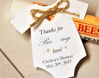 Thanks for Beeing Here Baby Shower Party Favor Gift Tags l Bumble Bee Gender Reveal l Little Honey l Bee-ing l 10 Tags (TAGS ONLY)