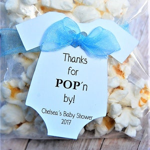 Popcorn Gift for Baby Shower, Baby Party Favor Gift Tags, Coed Gender Reveal, Boy or Girl Sprinkle, Thank you guest gift, Pop'n by hang tag