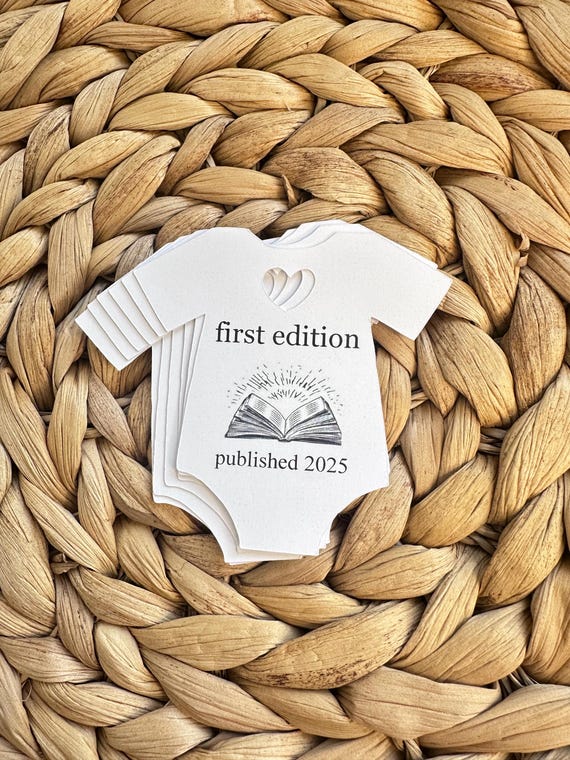 First edition Baby Shower Party Favor Tags, A New Chapter Begins, Book Lover Baby Shower, Babies First Book Club,Baby Sprinkle,Gender Reveal