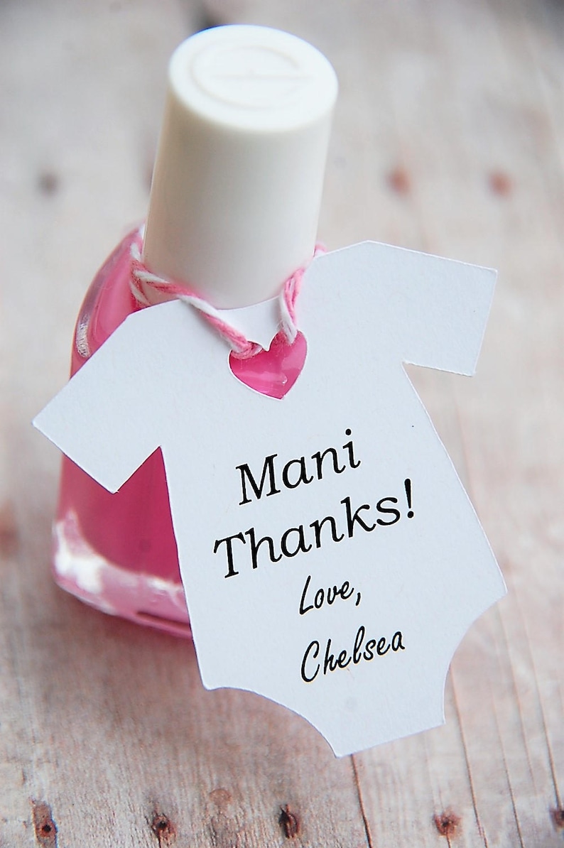 Mani Thanks Baby Shower Party Favor Nail Polish Gift Tags Etsy