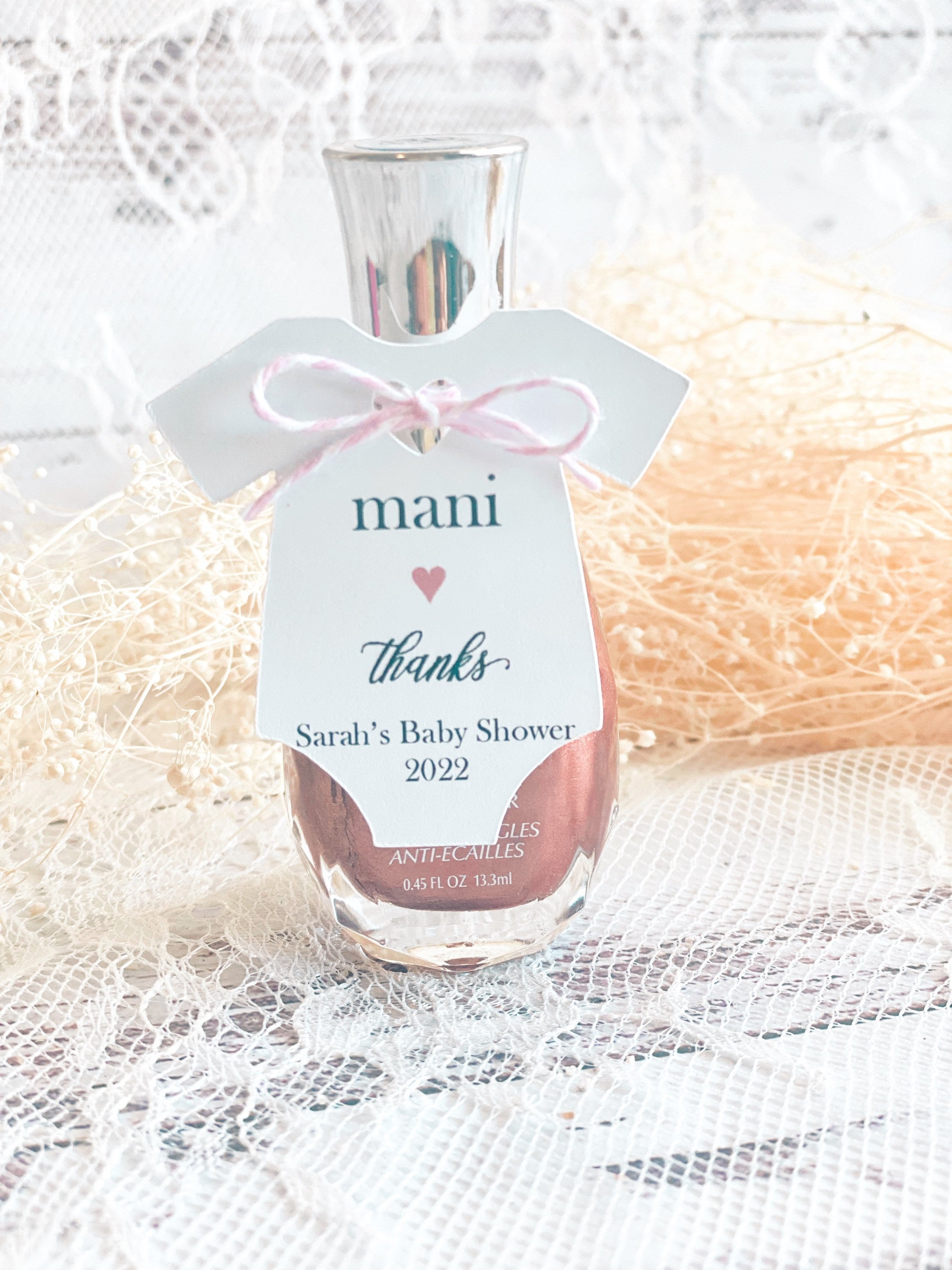 Nail Polish Baby Shower Party Favors Mani Thanks Tag Favors for