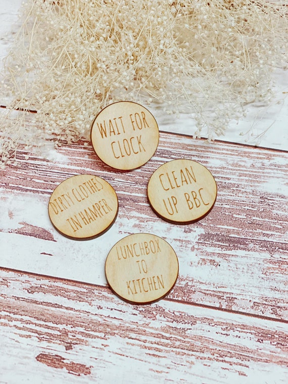 Custom Chore Chart Magnets | Kids Magnetic Responsibility Chips ...
