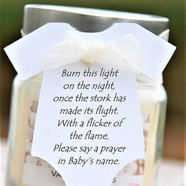 PRINTABLE - Burn this light Gift Tags ~ Baby Tags ~ Baby Shower Party Favors ~ 2.5"