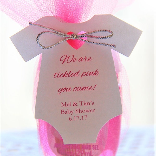 10 tags (TAGS ONLY) We're tickled pink you came ~ Baby Shower Party Favor Gift Tags ~ 2"