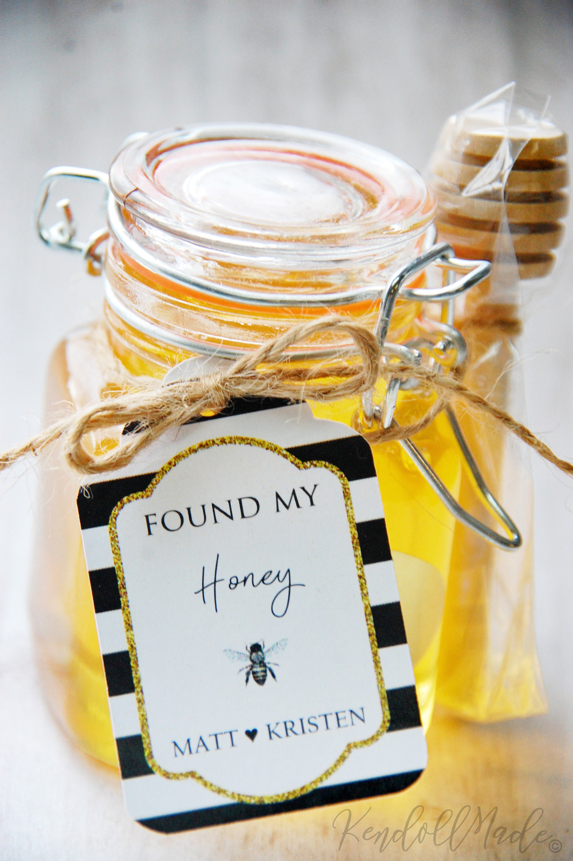 12 Vintage Enjoy Honey Bee Hang Tags for mason jars & honey favors