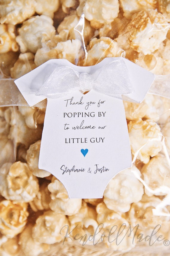 Boy Baby Shower Party Favors, Little Guy Baby Shower, Popcorn Party