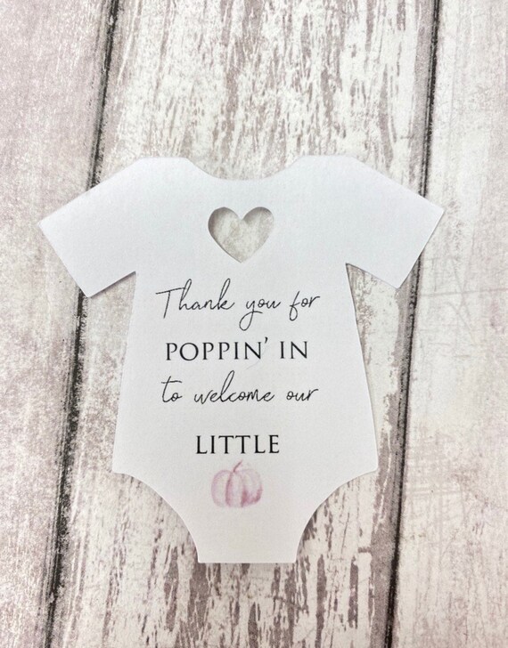 Thank you for popping in to welcome our little pumpkin Gift Tags l Fall Baby Shower Tags l Baby Shower Party Favor l 10 Tags Il_570xn