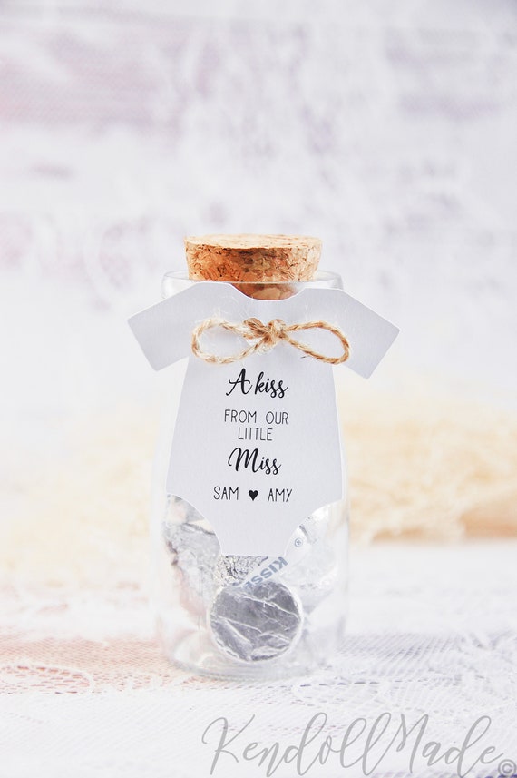 A kiss from our little miss Onesie Baby Shower Gift Tags l Kisses Little Misses Party Favor l Hugs & Kisses little girl tags l 10 Tags Il_570xn