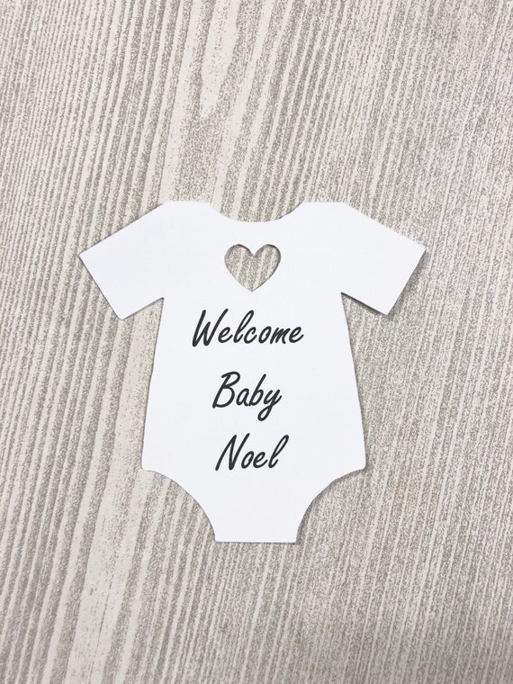 Onesie Shape Welcome Baby Gift Tag for Baby Shower Party Favors, Personalized and custom for a Sip n See, Baby Sprinkle or Gender Reveal Il_570xn