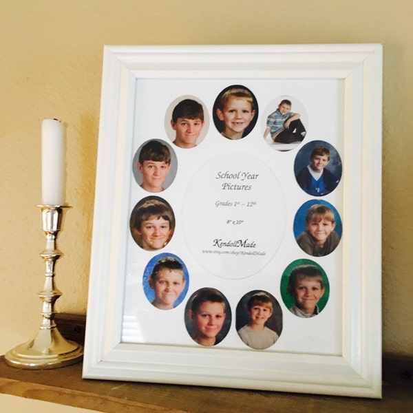 School Year OR Baby's First Year 8x10 Picture Frame MAT ONLY ~ Oval ~ Multiple Colors to Choose From