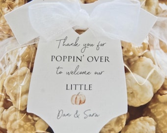 Little Pumpkin Baby Shower l Fall Shower l Thank you for popping over l Sprinkle Party Favor Gift Tags l Gender Reveal l 10 tags (TAGS ONLY)