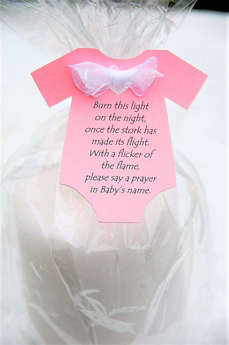 Burn This Light Baby Shower Candle Party Favor Gift Tag L Baby Etsy
