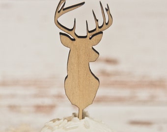 12 Wood Elk Head Cutouts ~ Antlers ~ Cupcake Toppers ~ Birthday Party ~ Rustic Wedding ~ Retirement ~ Baby Shower ~Western Theme~Big One~4"