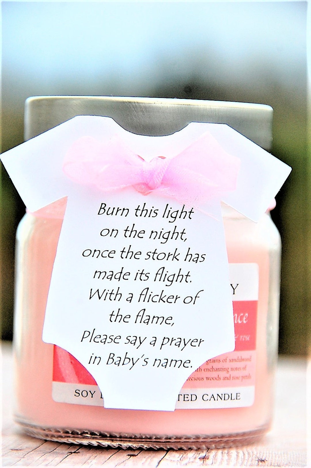 Burn This Light Baby Shower Candle Party Favor Gift Tag L Baby Sprinkle ...