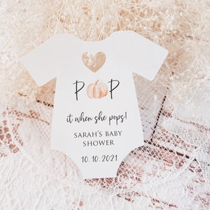 Fall Halloween Pop it when she pops little pumpkin Baby Shower Party Favor Gift Tags l Champagne l Wine Bottle l Coed Beer Bottle l 10 Tags