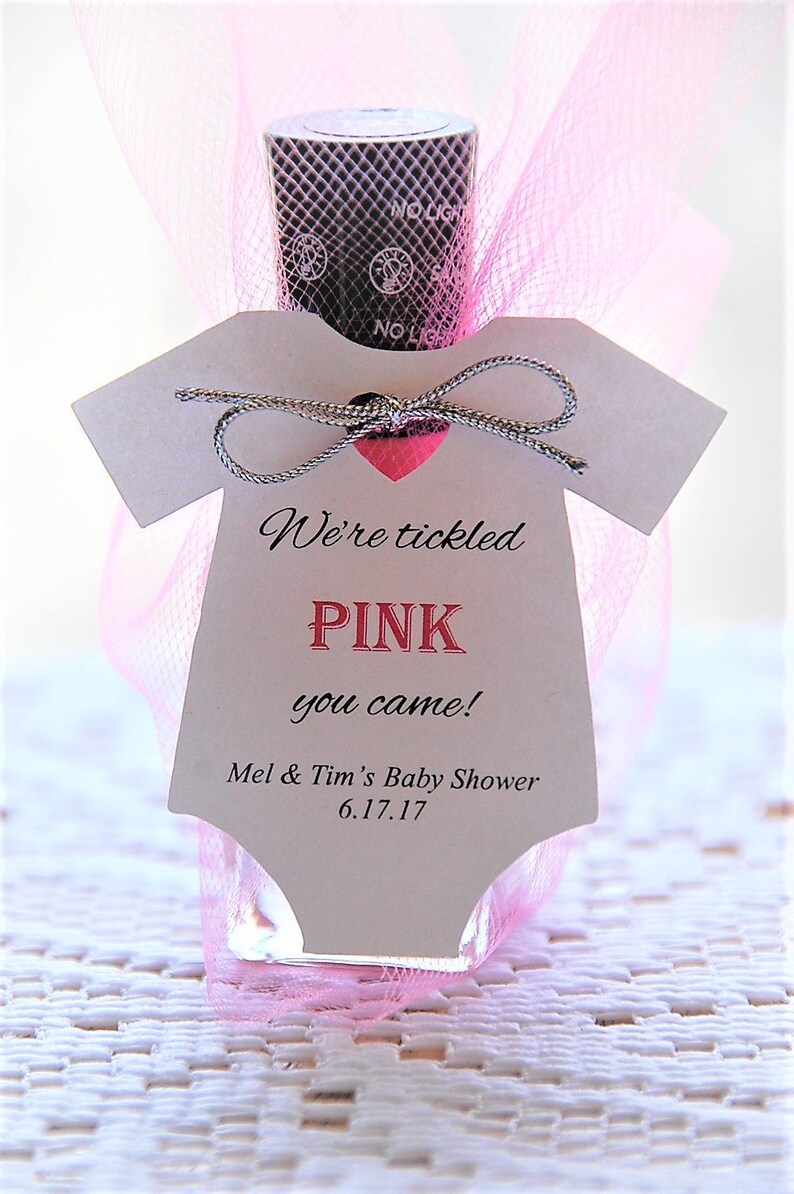 10 tags TAGS ONLY We're tickled PINK you came Baby Shower Party Favor Gift Tags 2.5 Bild 1