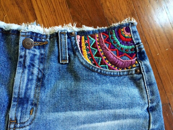 Bohemian clothes boho clothes hippie clothes jean shorts | Etsy