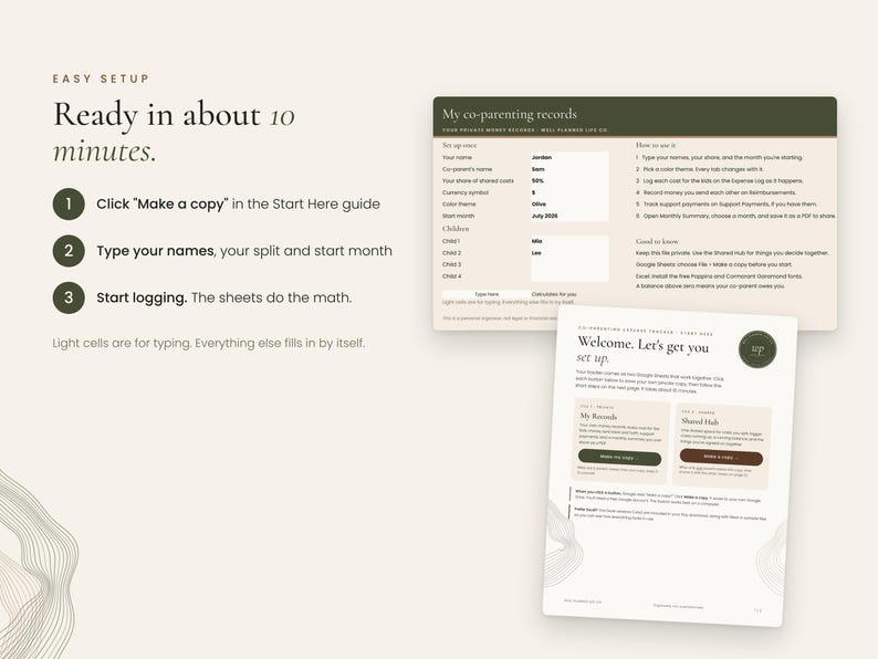 Start Here setup tab and the step-by-step guide