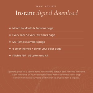 Home Maintenance Checklist Printable, Fillable PDF Home Maintenance Schedule, Seasonal and Yearly Homeowner Checklist zdjęcie 8