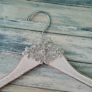 Vintage Rustic Wedding Dress Hangers, Personalized Bridal Hanger, Bling Bride Hanger, Bling Wedding Hanger, Bridal Gift, Bridal Shower image 9