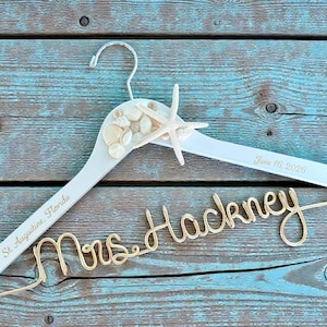 Beach Wedding Dress Hanger, Beach Bride Gift, Beach Wedding Accessories, Custom Gift, Destination Wedding
